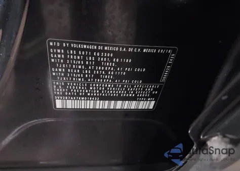 2019 Volkswagen Tiguan 2.0T Se/2.0T Sel/2.0T Sel R-Line/2.0T Sel R-Line Black из США, поврежденный, VIN 3VV2B7AX7KM016432